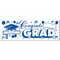 12 Pack Bulk Congrats Grad Graduation Party Sign Banner - blue/white